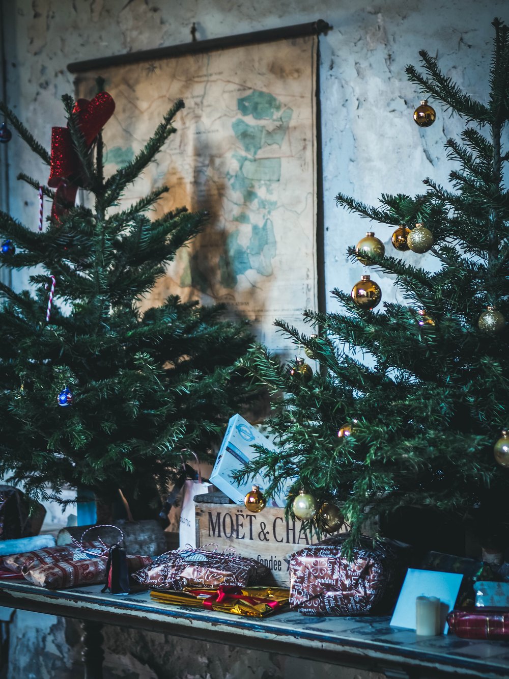 Christmas trees and gifts