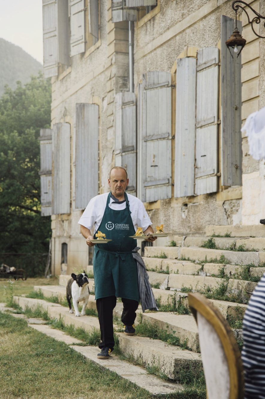 The chef on the terrace steps