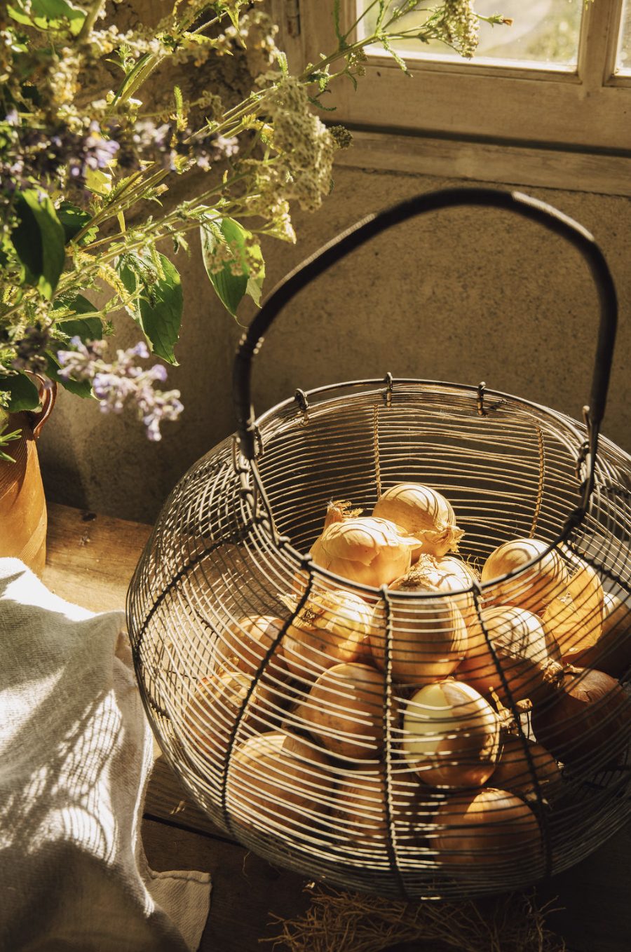 Fresh bread in a basket