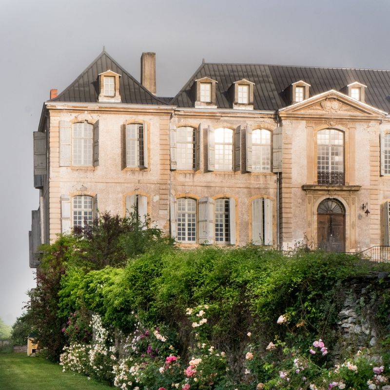 The château above the roses