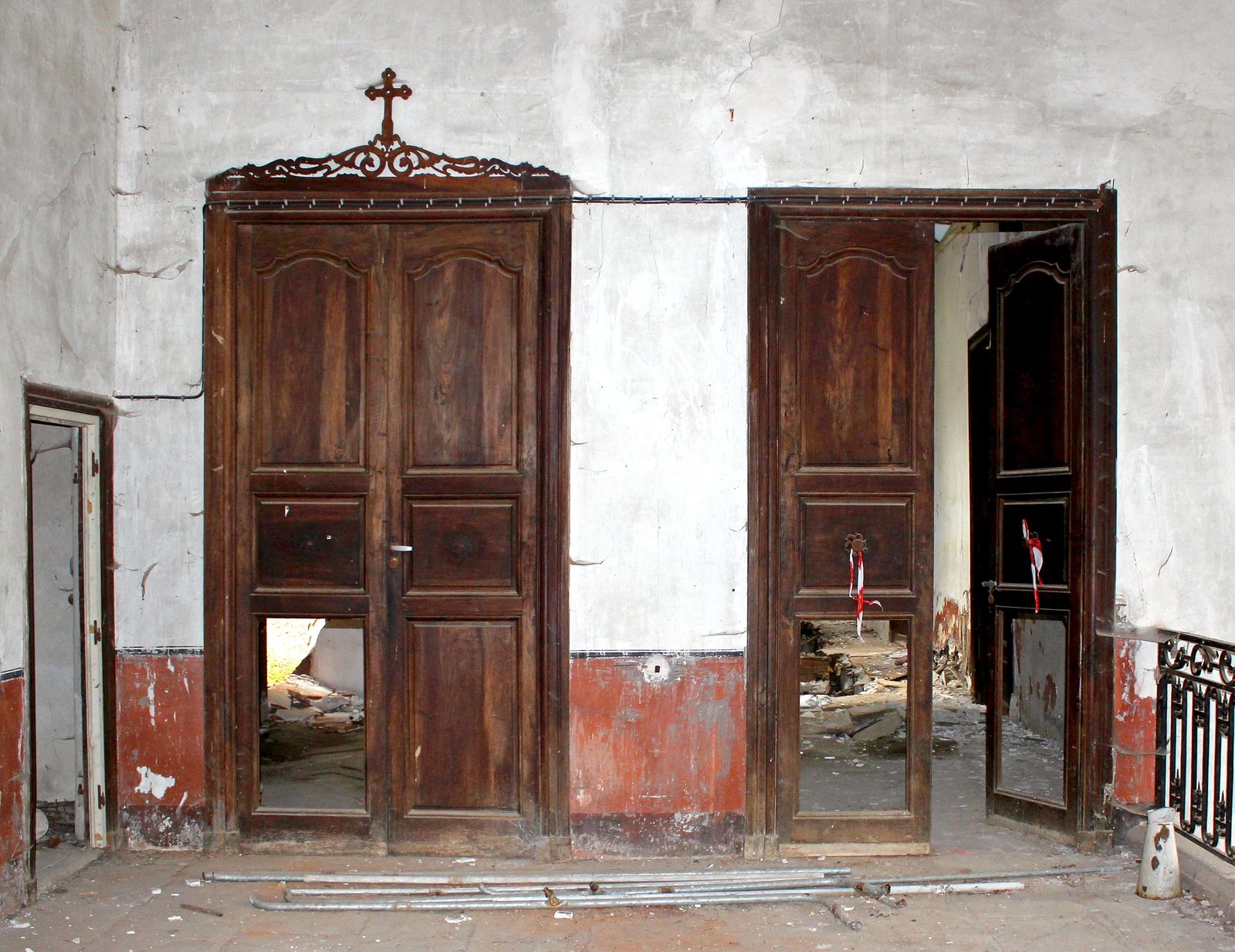 Double doors, as they were found