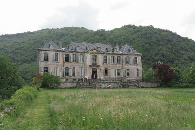 Across the far lawn