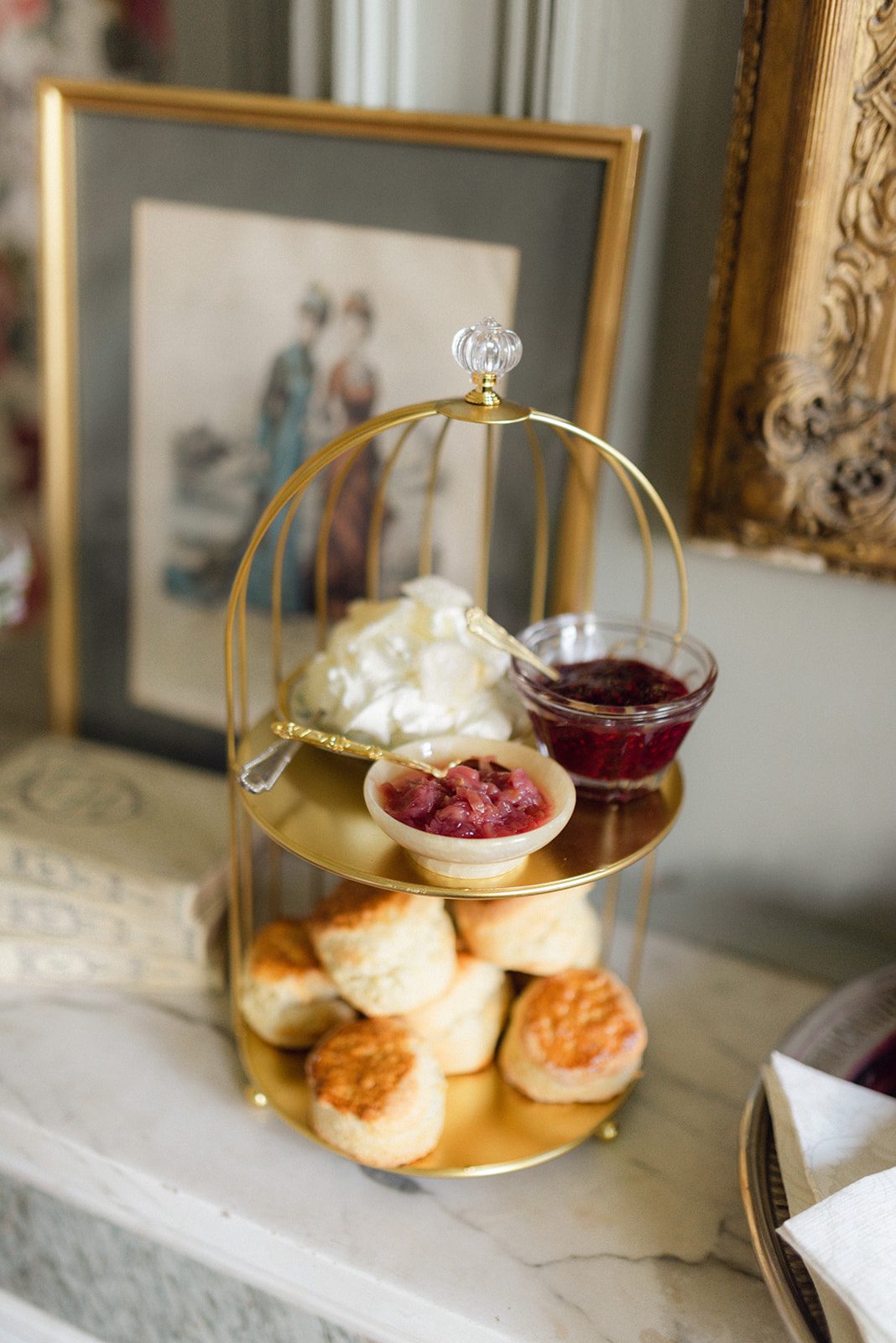 Afternoon tea on the mantel