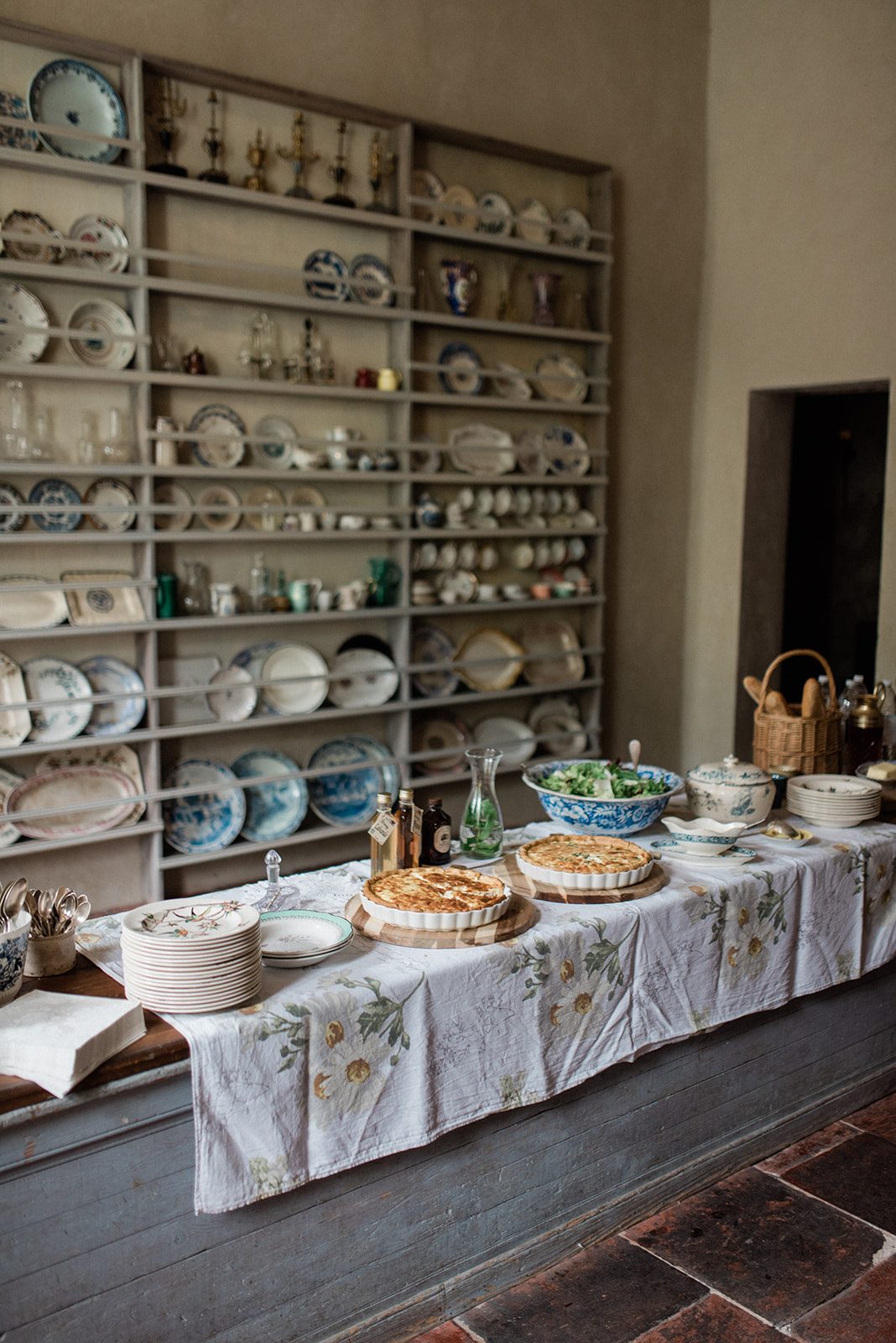 Dressers of blue-and-white china