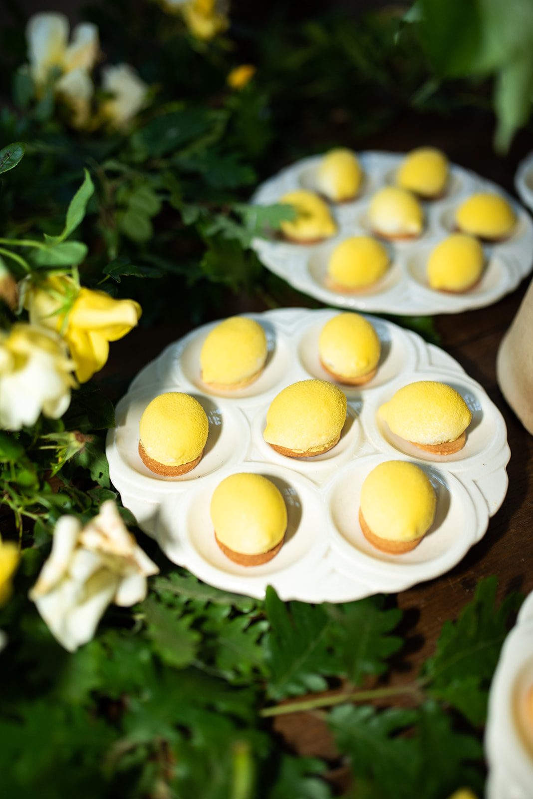 Lemon tarts among the flowers
