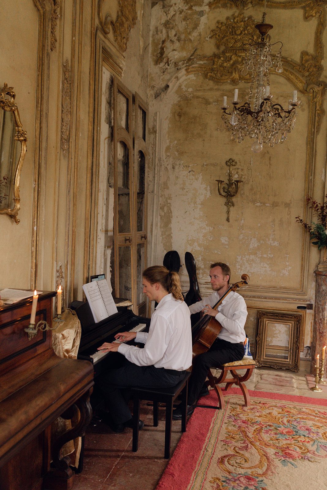 The piano in the gilded salon