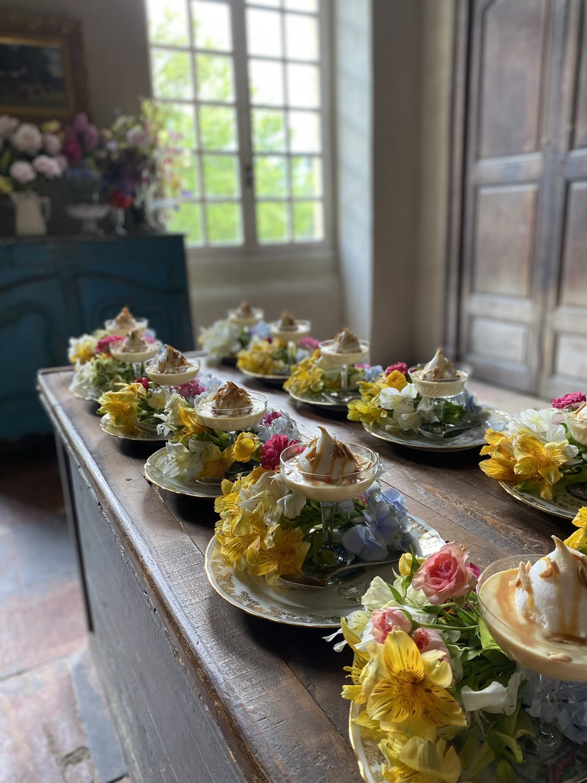 Tarts lined up on the sideboard
